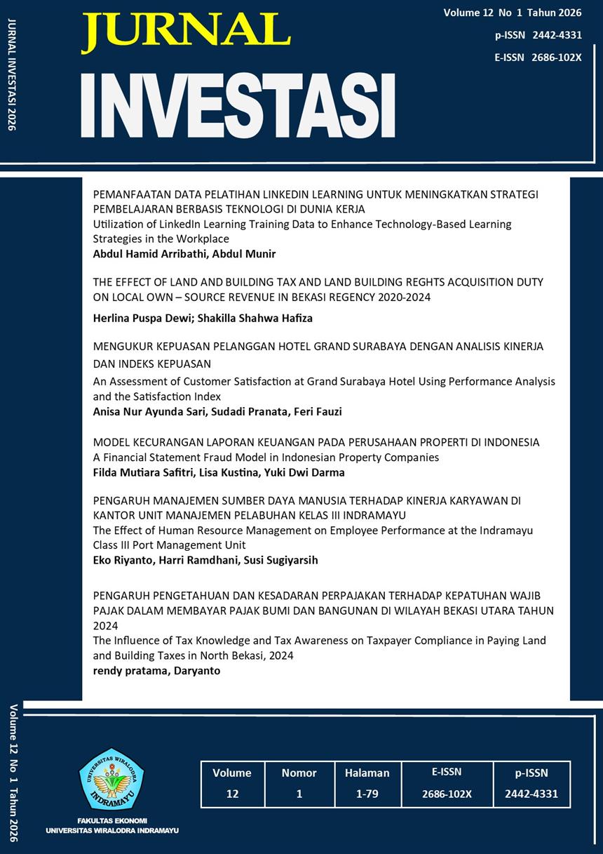 					View Vol. 12 No. 1 (2026): Jurnal Investasi Vol. 12 No. 1
				